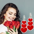 thumbnail image 4 of Wovilon Acrylic Love Heart Earrings, Lightweight Heart Statement Earrings Drop For Women Teen Valentines Day Gifts, 4 of 5