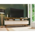 thumbnail image 2 of Yonkers 70.86 TV Stand with Solid Wood Legs and 6 Media and Storage Compartments in Off White and Cinnamon, 2 of 11