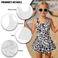 thumbnail image 7 of FUIALDOLG Little Girls Grey Leopard Swimwear Girl's One Piece Swimsuit with Skirt Sleeveless A-line Swim Dress Comfort Toddler Wide Strap SwimsuitsTeens Beach Outfits for Pool Party 3-4Y, 7 of 7