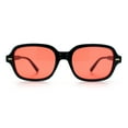 thumbnail image 3 of Retro Hustler Oval Rectangular Plastic Mid Horn Rim Vintage Vibe Sunglasses Black - Red, 3 of 8