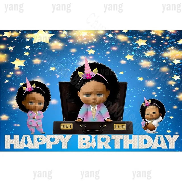 Fondo de dibujos animados para estudio fotográfico, accesorios de fotografía personalizados para sesión fotográfica de cumpleaños, Baby Boss