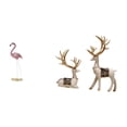 thumbnail image 1 of Elegante conjunto de esculturas de resina de flamenco y Figuras de arte moderno de aves y ciervos para decoración del hogar, jardín, chimenea u, 1 of 8