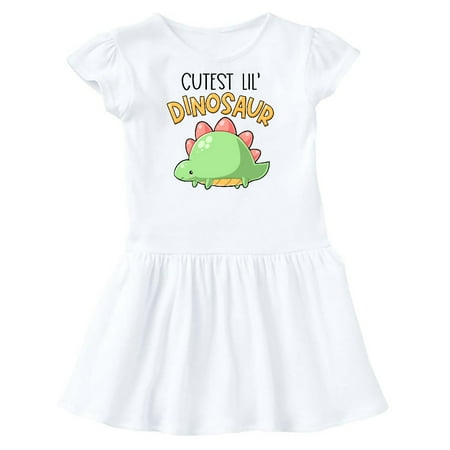 

Inktastic Cutest Lil Dinosaur with Cute Stegosaurus Gift Toddler Girl Dress