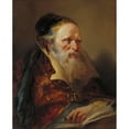 thumbnail image 2 of Giovanni Domenico Tiepolo 20x24 Gold Ornate Framed and Double Matted Museum Art Print Titled - Head of a Philosopher (1750S-60s), 2 of 4