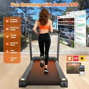Folding Treadmill w/ Incline, 3.5HP Treadmill for Home w/ 330lb Capacity, 71 Programs