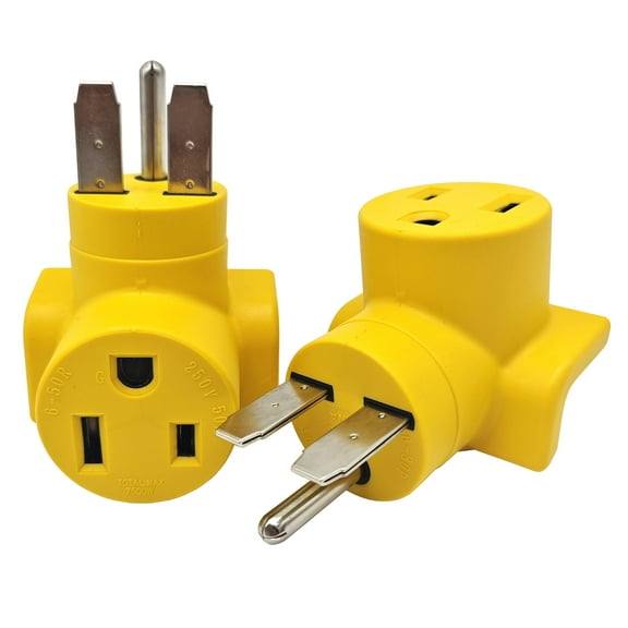 Parkworld 79483 NEMA 6-30P to 6-50R Right Angle Adapter, output 30A 250V