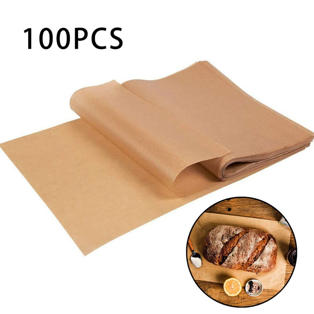 Unbleached Parchment Paper 12 x 16 Inches Set of 100 Transser Parchment Baking Paper Greaseproof Paper Sheets Non Stick Baking