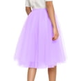 thumbnail image 4 of Women's High Waist Flowy Layered Short Skirt A Line Ruffle Festival Dance Casual Skirt Light Purple S, 4 of 4