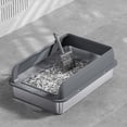 thumbnail image 2 of Caja de para Gatos de Acero Inoxidable con Tapa, Caja de para Gatos, Caja de para Gatos, Caja de Antiadherente de Acero Inoxidable con Lados (Grande), 2 of 9