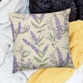 thumbnail image 2 of BANET , Purple Lavender Decorative Throw Pillows, Plant Flower Floral Summer Seasonal Pillowcase for Couch Sofa White, 2 of 5