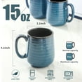 thumbnail image 2 of Hasense Coffee Mugs, 15 oz Ceramic Coffee Cups Set of 4, Large Coffee Mugs with Big Handle for Tea, Latte, Milk, Unique Gift for Housewarming Wedding Anniversaries, Dishwasher & Microwave Safe, Blue, 2 of 6