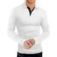 thumbnail image 3 of HAOMEILI Men's Short Long Sleeve Polo Shirts Casual Slim Fit Basic Designed Cotton Shirt Tops, 3 of 6
