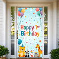 thumbnail image 5 of LUUFILx Happy 1st Birthday Backdrop Banner Party Supplies Decorations Photography Props Background Decors for Kids Baby Shower Jungle Theme Celebration, 5 of 8