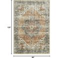 thumbnail image 2 of Twister.CK Machine Washable Area Rug 9' x 12', Non Slip Backing Low Pile Rugs Boho Vintage Foldable Stain Resistant Indoor Carpet for Bedroom Living Room Playroom, Brown, 2 of 9