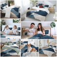 thumbnail image 6 of Navy Blue Brown Bedding 3 Piece Duvet Cover Set Queen Size, Modern Geometric Abstract Art Soft Microfiber Comforter Cover with Zipper Closure & Pillowcases, Wrinkle & FadeResistant Quilt Cover, 6 of 9