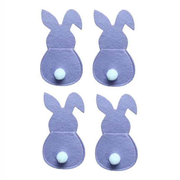 unidades de soportes para cubiertos de utensilios de conejito de Pascua, bolsas de fieltro, bolsa para cubiertos, 15x8,5 cm, para decoración de mesa de Pascua, boda, fiesta de cumpleaños
