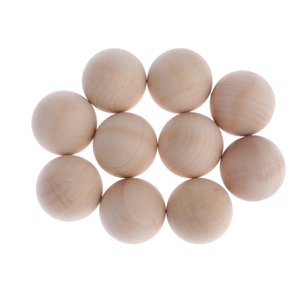 10Pcs Natural Wooden Balls Beads Beech Wood Ball Hardwood Balls Solid 35mm 