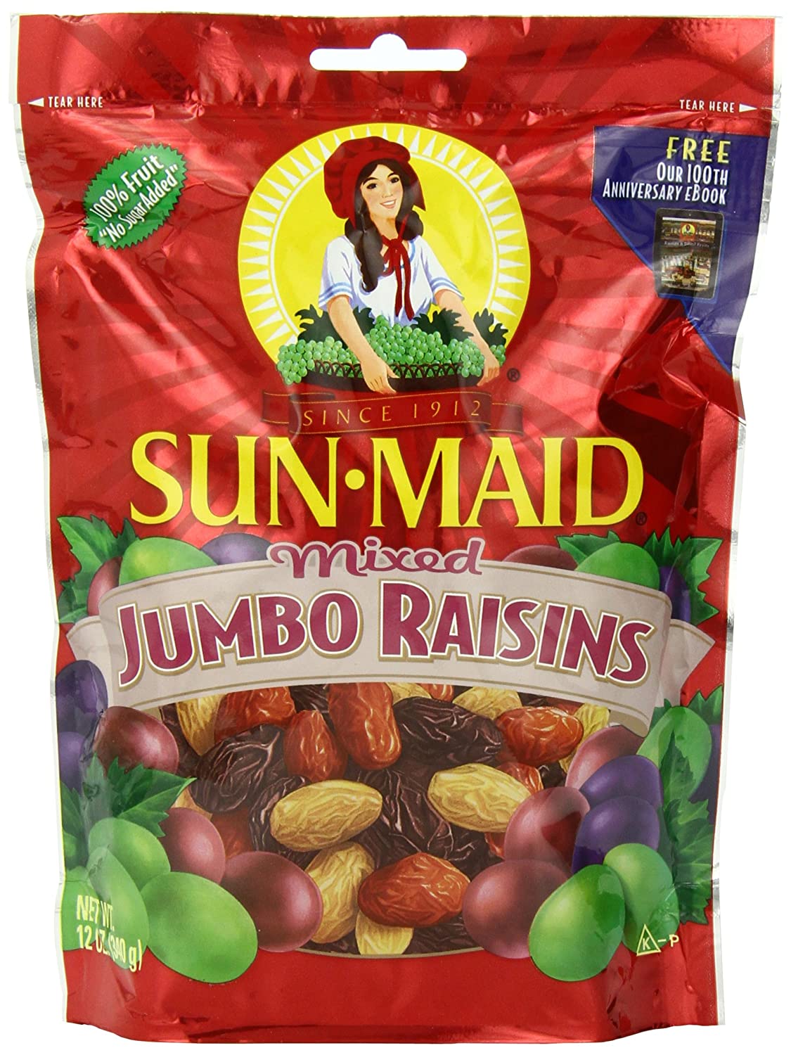 Sun-Maid Mixed Jumbo Raisins, 1, 12-Ounce Pouch (Pack of 5)