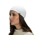 thumbnail image 2 of Candid White Wavy Cotton Kufi Beanie Hat Adult, 2 of 5