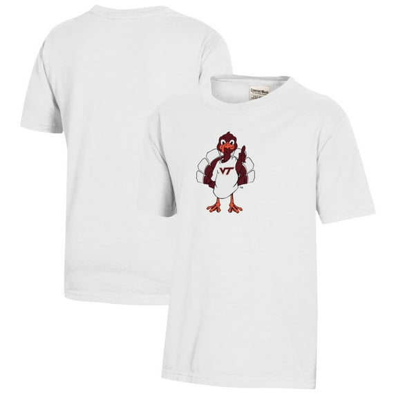 Youth White Virginia Tech Hokies Logo Comfort Wash T-Shirt