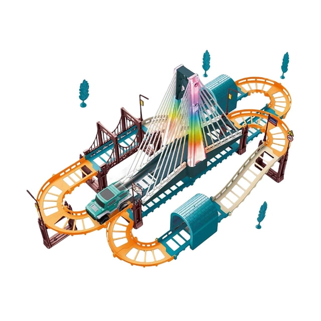 KLKCMS Ensemble de Jeu de Piste de Course Flexible Jouets de Construction Rail Courbé Jouets de Construction