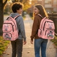 thumbnail image 3 of Pzuqiu Study Axolotl Kids Backpack for Girls 17 Inches Large Capacity Schoolbag with Adjustable Padded Straps Laptop Daypack Comfortable Shoulder Bookbag Ages 6-12 Back to School, 3 of 7