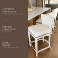 thumbnail image 3 of Open Box Maven Lane Hugo Tufted-Back Swivel Stool, White Oak, Counter Height, 3 of 7