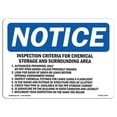 thumbnail image 1 of SignMission OS-NS-A-1218-L-13709 12 x 18 in. OSHA Notice Sign - Inspection Criteria for Chemical Storage, 1 of 1