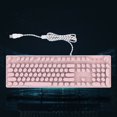 thumbnail image 1 of Teclado para juegos NESWOIZI, estilo retro punk, interruptor azul, retroiluminación blanca, cable USB, ideal para escritorio, juegos y oficina, elegante teclado mecánico rosa 920-009295, 1 of 8
