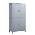 thumbnail image 5 of Grey Freestanding Bathroom Storage Cabinet with 4 Doors, Adjustable Shelves, Tall Floor Cabinet for Bathroom, Bedroom, or Office Organization, 5 of 23