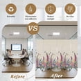 thumbnail image 5 of Watercolor Flowers Window Privacy Film, Retro Botanical Blooms Floral Butterfly Static Cling UV Sun Blocking Tint Film Heat Control Windows Films for Bedroom Bathroom, Window Stickers 35.4"x78.7", 5 of 7