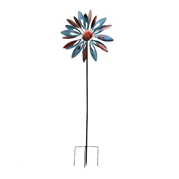Metal Wind Wind Mills Construcción de estacas Vertical Relaja tu estado de ánimo 55 "Escultura de viento de jardín para patio Patio Trasero Ad , Estilo C Sunnimix Molino de viento al aire libre