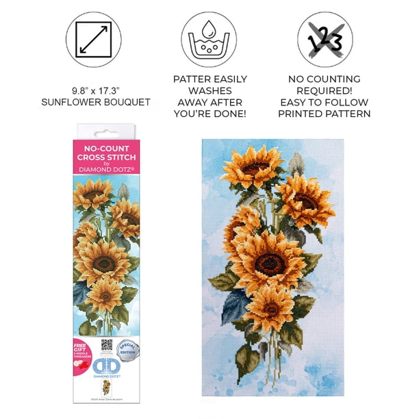 DIAMOND DOTZ® Sunflower Bouquet Special Edition No-Count Cross