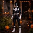 thumbnail image 5 of Red Ranger Costume Superhero Cosplay Warrior Jumpsuit Full Body Spandex Bodysuit Halloween Dress Up Party Outfit for Adults Men Power Ninja Ranger Battle Suit, 5 of 5