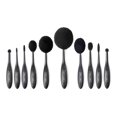Vanity Blend Party Oval Makeup Brush Set Black
