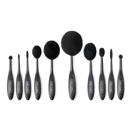 Vanity Planet Blend Party - Oval Makeup Brush Set - Black