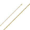 thumbnail image 2 of Wellingsale 14k Yellow Gold Polished Solid 2mm Diamond Cut Solid Rope Chain Necklace with Lobster Claw Clasp - 24", 2 of 6