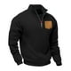 thumbnail image 1 of pstuiky camisas de manga larga para hombre, Sudadera con capucha informal de manga larga con cuello alto y media cremallera para hombre, color sólido, transpirable Tops de hombre xxl, 1 of 7