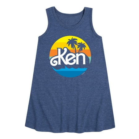 

Barbie - Ken - Palm Trees - 70 s Style - Toddler and Youth Girls A-line Dress