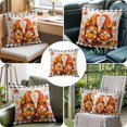 thumbnail image 4 of Throw Pillow Covers, Thanksgiving 16x16 Pillow Covers for Couch/Sofa/Bed, Fall Orange Gnomes Pumpkin Turkey Wooden Grid Decorative Square Linen Cushion Pillowcase for Home Decor, 4 of 9