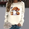 thumbnail image 4 of Cute Ghost Halloween Sweatshirts for Women 2025 Crewneck Ghost Coffee Pumpkin Graphic Sweatshirt Pullover Tops, 4 of 5