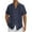 Navy, variant on Vintage Bowling Shirt for Men, Short Sleeve Cuban Collar Print Button Up with Four-Sided Elastic Fabric, Beach Summer Casual Wear