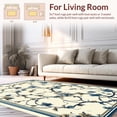 thumbnail image 2 of ODIKA 5'x7' Machine Washable Non-Slip Area Rug, Classic Botanical Scroll Light Beige & High Traffic Rug, Blue, 208493, 2 of 7