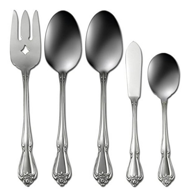 Oneida True Rose Flatware, 5 Piece Serving Set