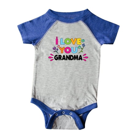

Inktastic I Love You Grandma with Flowers Gift Baby Girl Bodysuit