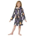 thumbnail image 6 of FORMRS Niños Bathrobe Unisex Hooded Robe Soft Plush Pajamas Sleepwear, Size 2-3T, Orange Halloween Ghosts, 6 of 7