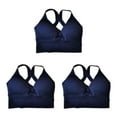thumbnail image 4 of Thinsony Supportive Sports Bra Yoga Crop Top Vest for Workouts Blue L 3Set, 4 of 6
