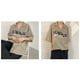 thumbnail image 5 of Camisa con cuello entallado para hombre, Camisa ajustada informal con estampado de letras y hombros caídos, media manga para verano, 5 of 8