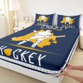 thumbnail image 4 of Erosebridal Ice Hockey Gamer Bed Sheets 4pcs for Kids Boys,Teens Sport Theme King Sheets,Breathable Home Decor, 4 of 5
