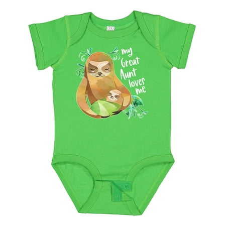 

Inktastic My Great Aunt Loves Me Cute Sloth and Baby Gift Baby Boy or Baby Girl Bodysuit